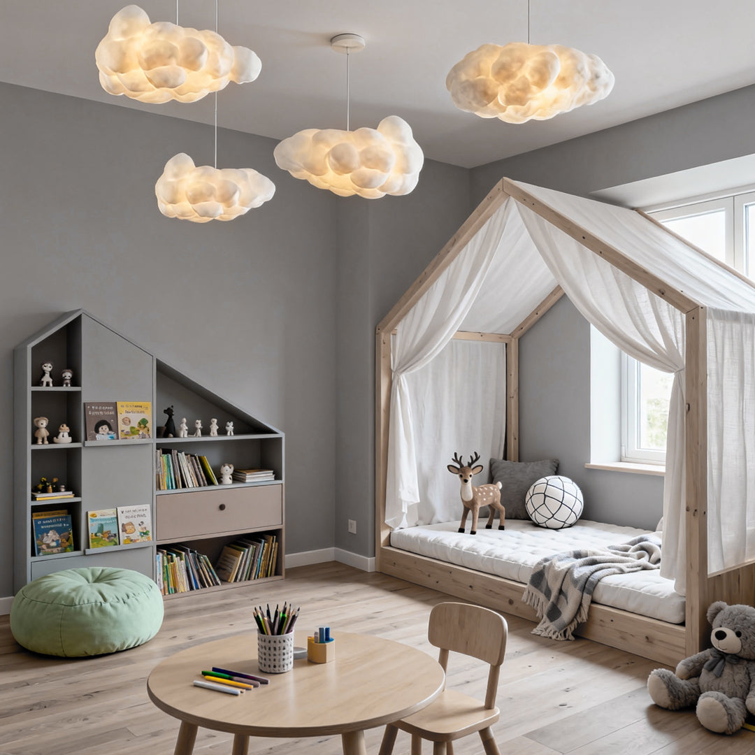 3D Cloud Fabric Pendant Light E26/E27 LED 2800LM 3000K White Pastel 7 Sizes Indoor