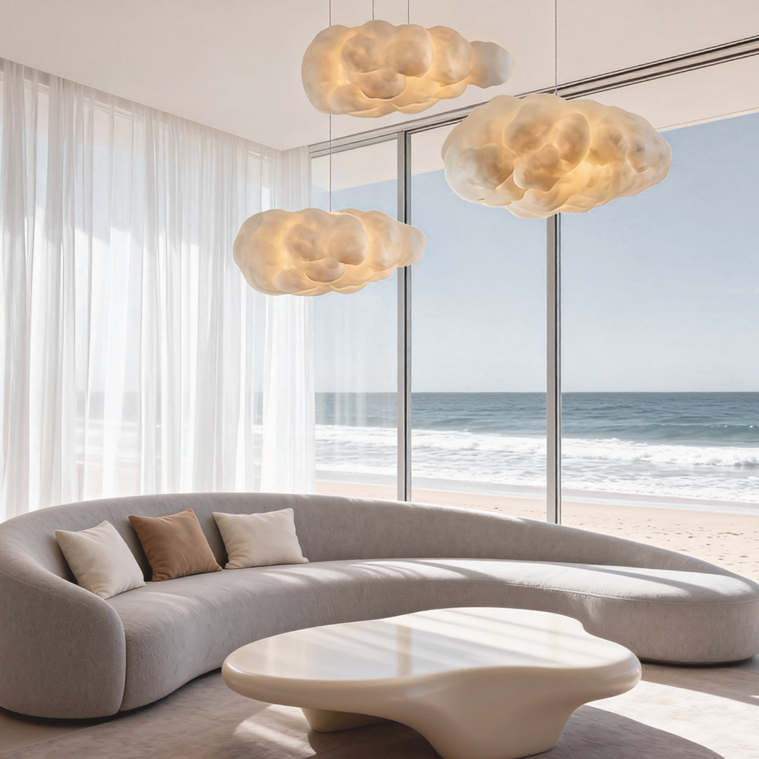 3D Cloud Fabric Pendant Light E26/E27 LED 2800LM 3000K White Pastel 7 Sizes Indoor