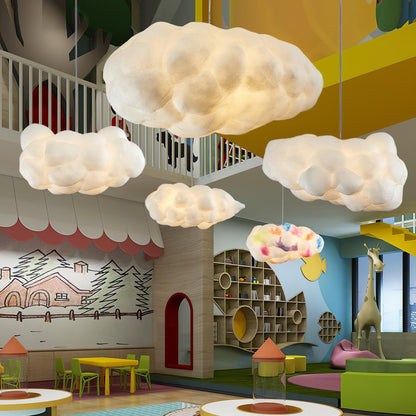 3D Cloud Fabric Pendant Light E26/E27 LED 2800LM 3000K White Pastel 7 Sizes Indoor