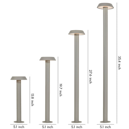 Flat Top LED Path Lighting Outdoor Sand Coffee Gray Aluminum CRI90 IP65 DC24V 4 Heights