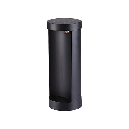 Cylindrical LED Bollard Landscape Light Solar Hardwired Black Outdoor Path Light