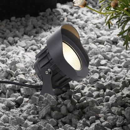 Hardwired LED Outdoor Spotlight 8W or 15W Cree Chip Adjustable Die-Cast Aluminum IP65 3000K Sand Gray Floor Mount