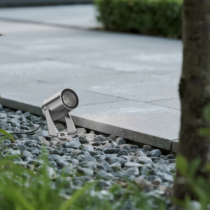 Hardwired LED Outdoor Landscape Spotlight 3W DC24V Aluminum Alloy Tempered Glass Stainless Steel Stake IP65 3000K