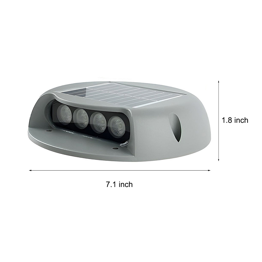 Solar Flush Embedded LED Deck Pathway Step Light ABS Gray Dual CCT IP65 10hr