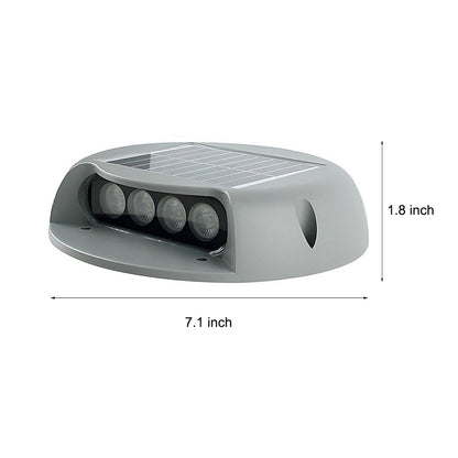 Solar Flush Embedded LED Deck Pathway Step Light ABS Gray Dual CCT IP65 10hr