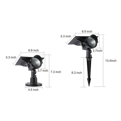 Solar Spotlight Outdoor Adjustable Aluminum LED 10W IP54 White Warm White RGB Dusk to Dawn Ground Spike or Base Mount Garden Tree Landscape
