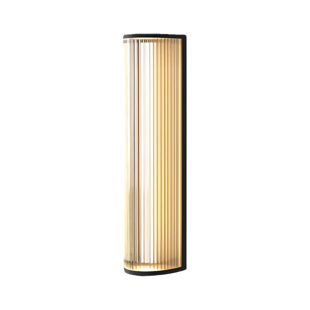 Vertical Fluted Stainless Steel LED Outdoor Wall Sconce IP65 Solar/Hardwired