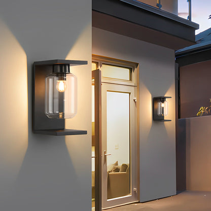 Modern Stainless Steel Glass Globe Outdoor Wall Sconce Solar/Hardwired E27