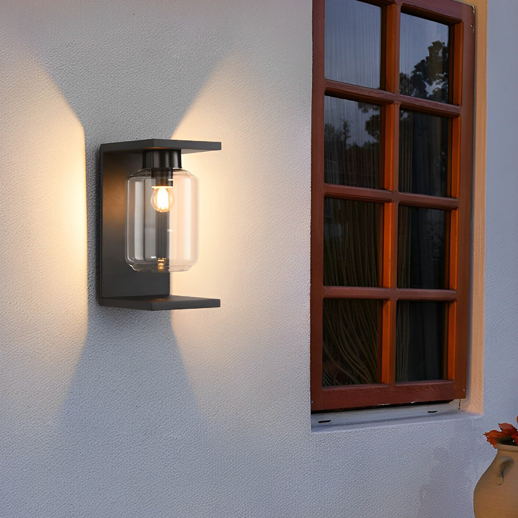 Modern Stainless Steel Glass Globe Outdoor Wall Sconce Solar/Hardwired E27
