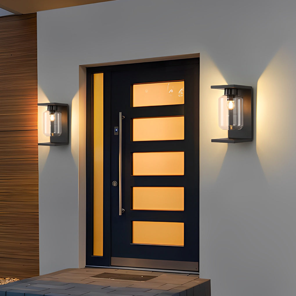 Modern Stainless Steel Glass Globe Outdoor Wall Sconce Solar/Hardwired E27
