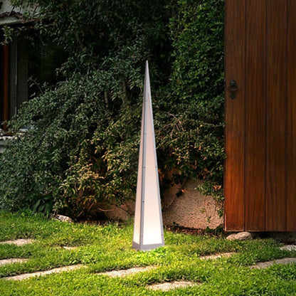 Pyramid Stainless Steel PC LED Outdoor Floor Lamp IP54 USB Rechargeable 3000K