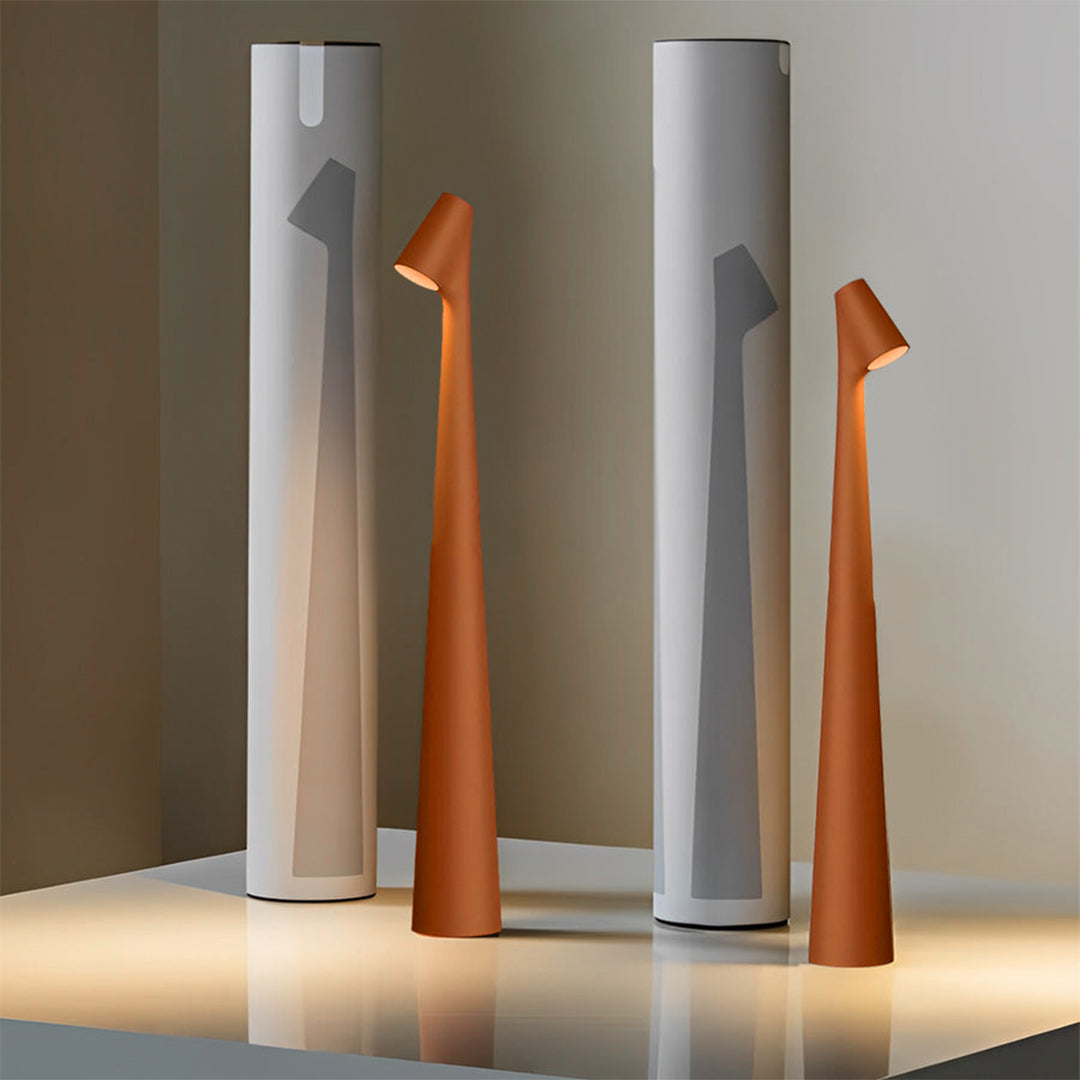 Cone Table Lamp Matte Aluminium Wireless Stepless Dimming Five Colours