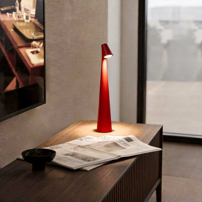 Cone Table Lamp Matte Aluminium Wireless Stepless Dimming Five Colours