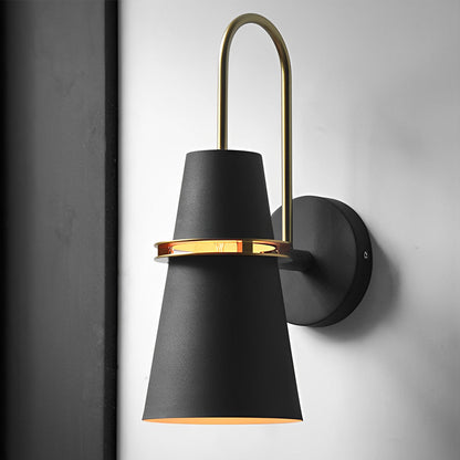 Minimalist Cone Iron Wall Sconce E27 Downlight Hardwired Black White Blue Indoor 110–220V