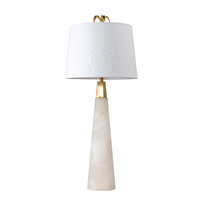 Modern Marble Table Lamp Natural Cloud Stone Shade White Metal Base E26 Nordic Luxury Bedside 31.50 Inch