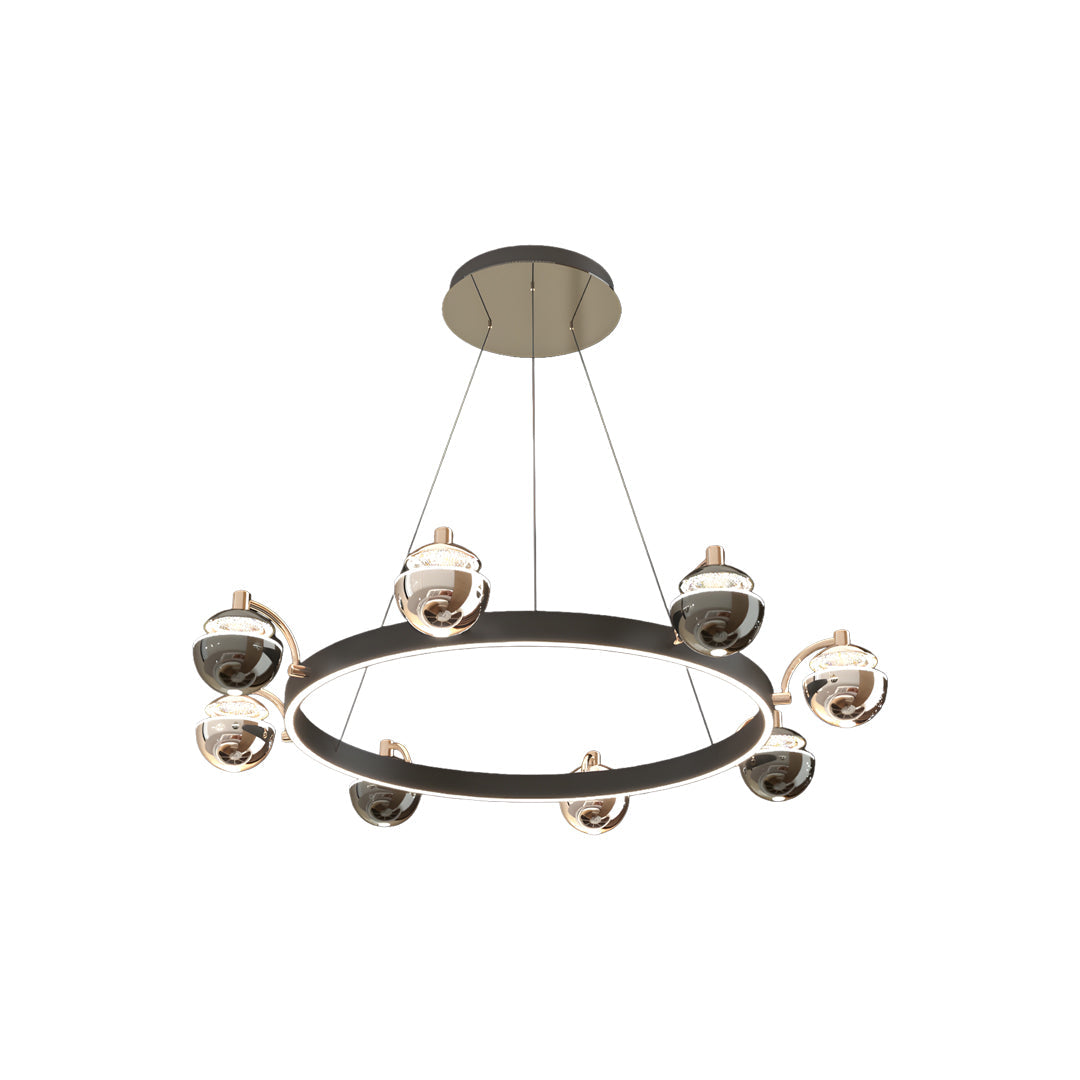 Black Gold Ring Chandelier LED Nordic 3000K 4500K 6000K 4 Configurations