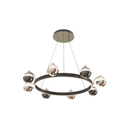 Black Gold Ring Chandelier LED Nordic 3000K 4500K 6000K 4 Configurations