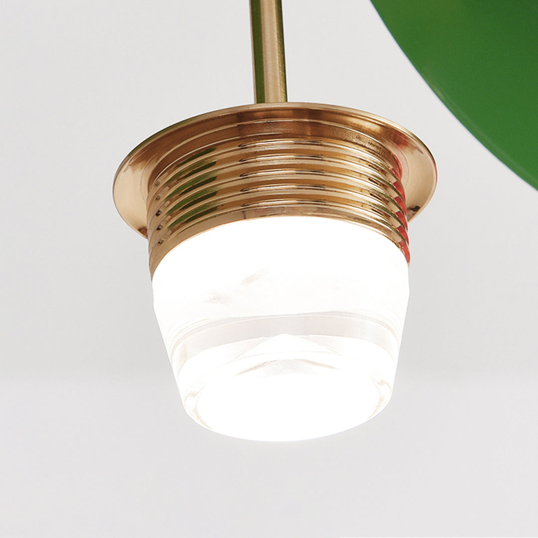 Nordic Cherry Glass Dual Head Table Lamp Gold Metal Green Leaf Tri-Color LED 12W 20.08 Inch