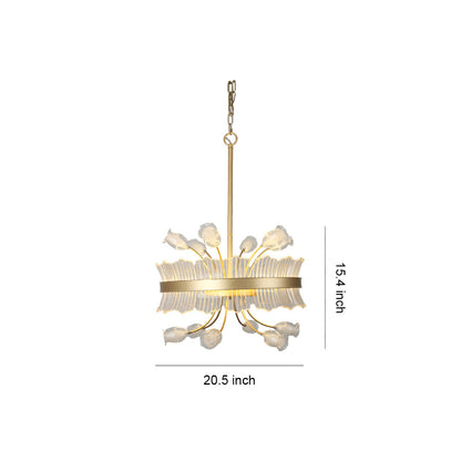 Gold Electroplated Blossom Chandelier with Crystal Accents and Integrated Warm White LED
