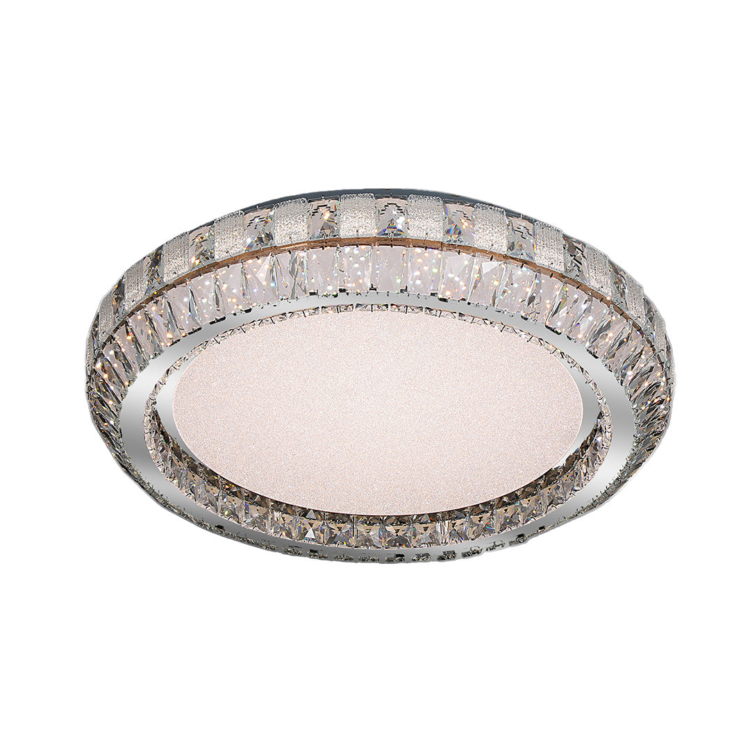 Crystal Halo Ring Flush Mount Chrome Round Two Sizes