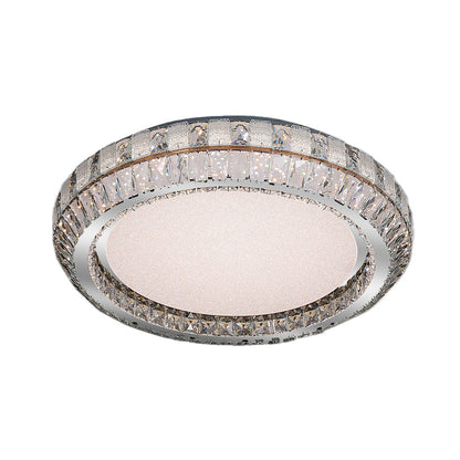 Crystal Halo Ring Flush Mount Chrome Round Two Sizes