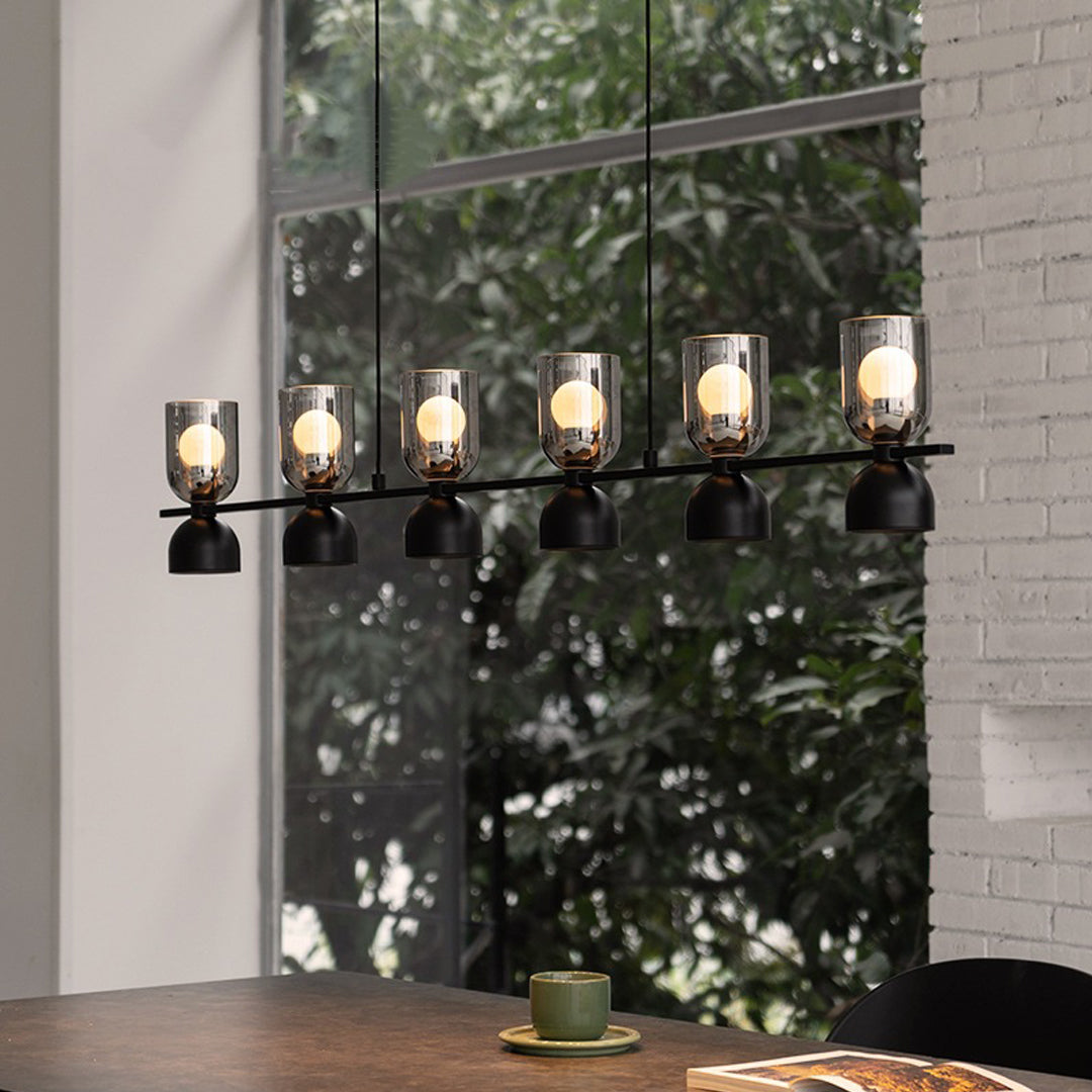 4-Light Glass Linear Pendant