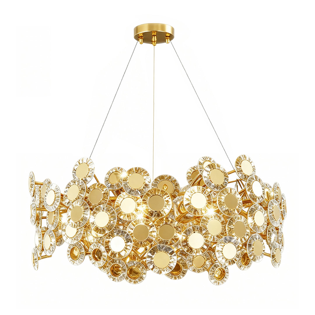 Gold Crystal Flower Chandelier
