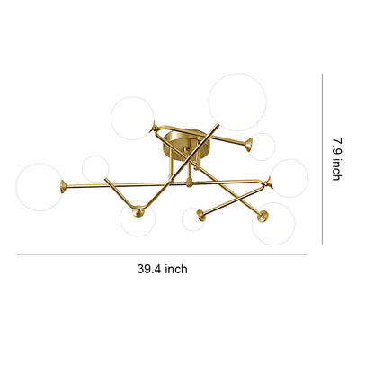 Magic Bean Gold Semi-Flush Mount Nordic Iron E27 Globe 4 6 9 Light
