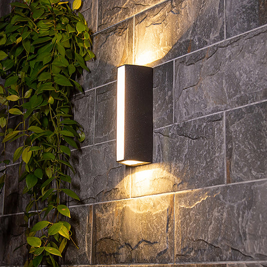 Modern LED Outdoor Wall Sconce 3-Way Up Down Forward OSRAM IP65 Black 2 Sizes