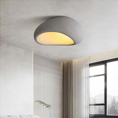 Wabi-Sabi Oval Flush Mount or Pendant White Gray Remote Dimming