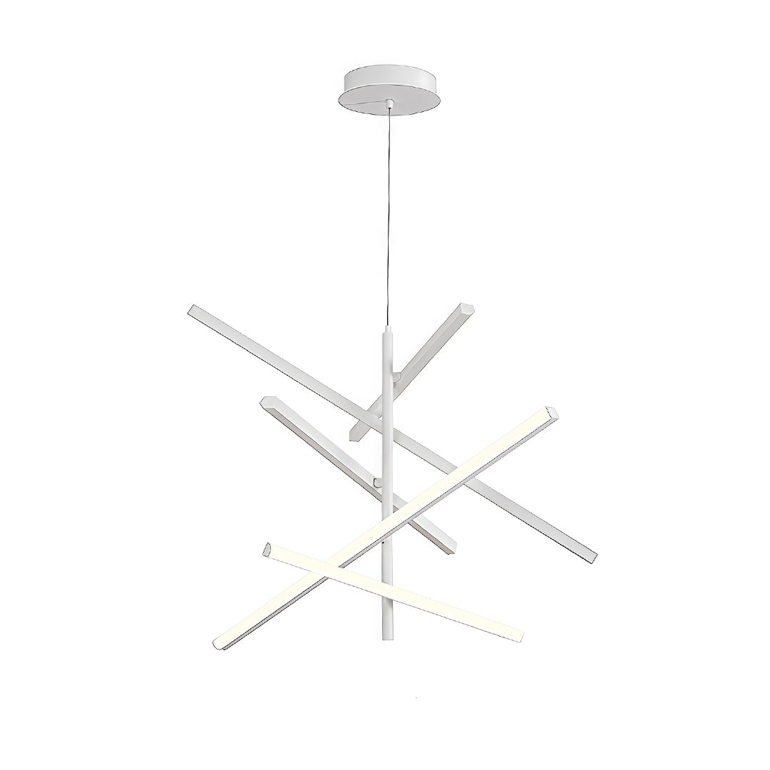 Abstract Multi-Arm Iron Chandelier Silicone Shade Dimmable LED 3000K 6000K Black