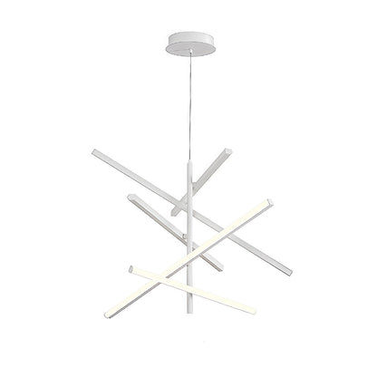 Abstract Multi-Arm Iron Chandelier Silicone Shade Dimmable LED 3000K 6000K Black