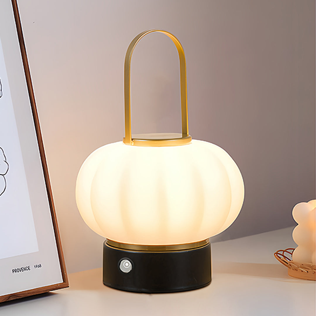 Rechargeable Portable Lantern Table Lamp 360° Glow Carry Handle 8–12H Dimmable Iron Nordic Cordless