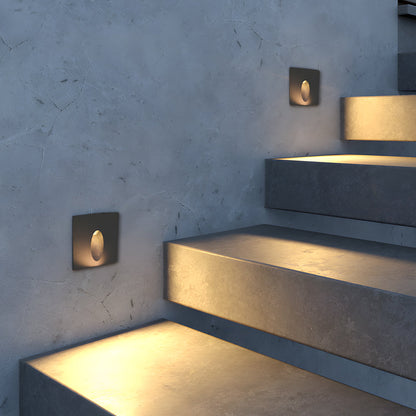 Recessed LED Step Light Die-Cast Aluminum Oval Lens CRI 95 Round Square 2 Sizes IP65