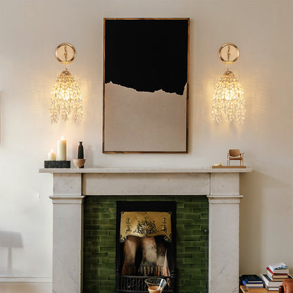 Modern Gold Crystal Wall Sconce – Minimalist LED Luxury Lighting Fixture