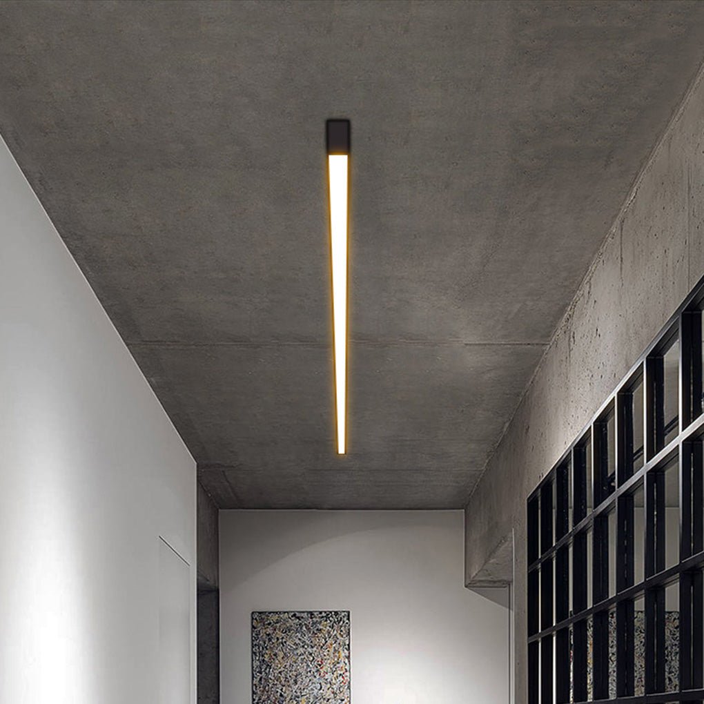 Linear LED Flush Mount Ceiling Light Aluminium Acrylic 3-Step CCT Dimmable Black White 5 Lengths