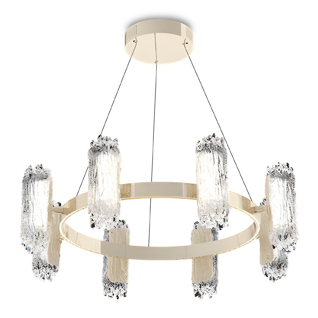 Terracotta Gold Ring Chandelier Nordic Minimalist Aluminium LED 3-Step CCT Dining Room Living Room