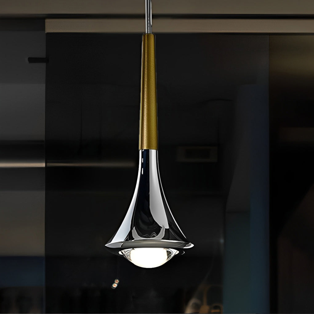 Teardrop Mini Pendant Light Nordic Iron Acrylic LED 9W Black Gold Chrome 3 Color Temp
