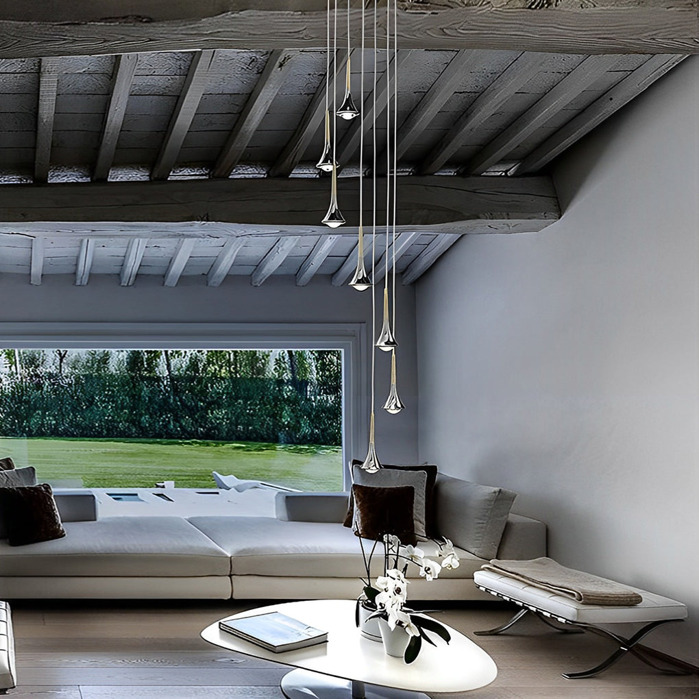 Teardrop Mini Pendant Light Nordic Iron Acrylic LED 9W Black Gold Chrome 3 Color Temp