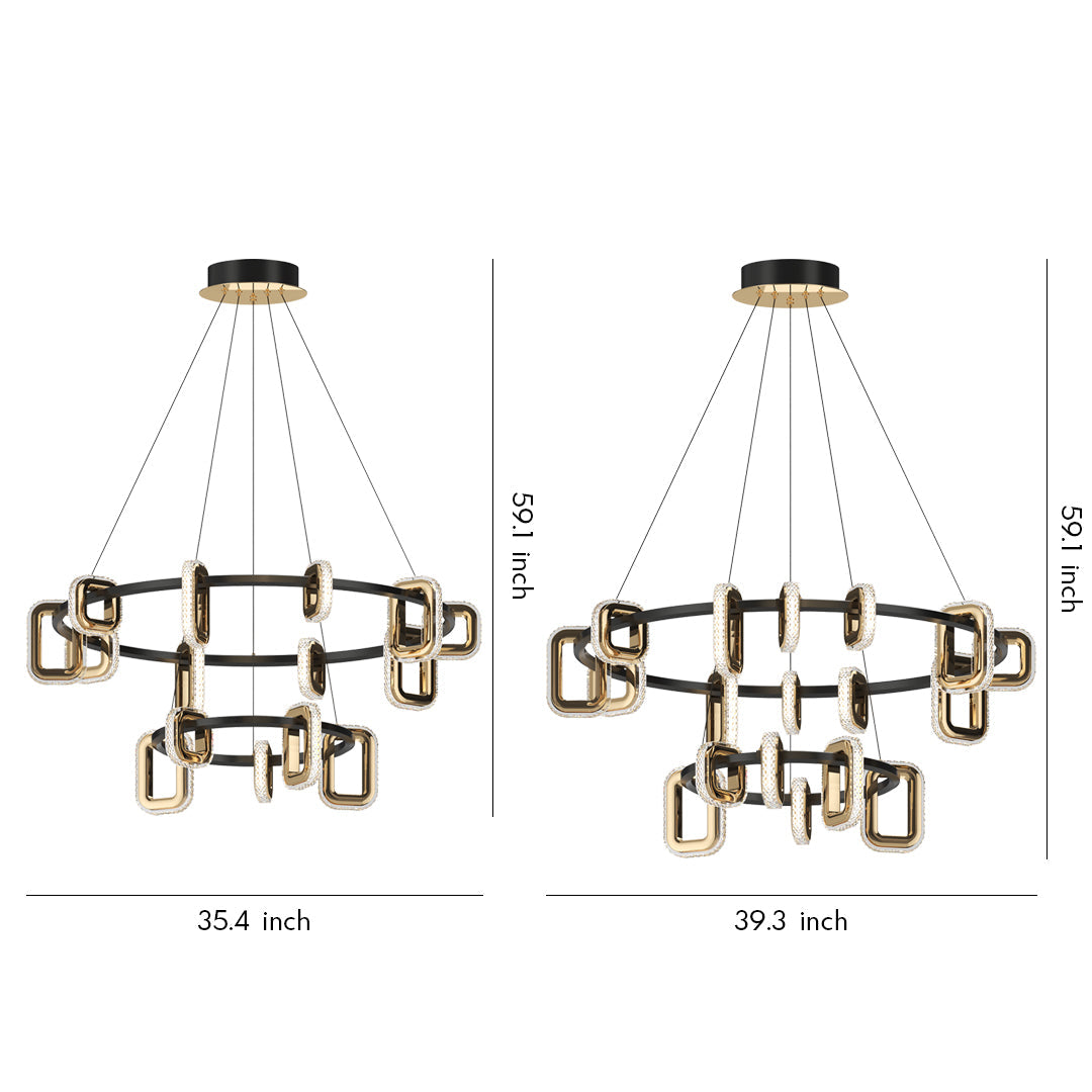 Gold Acrylic Ring Chandelier