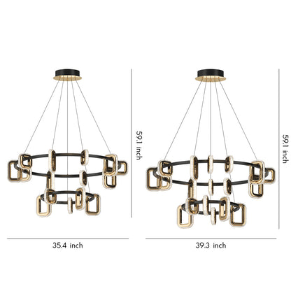 Gold Acrylic Ring Chandelier