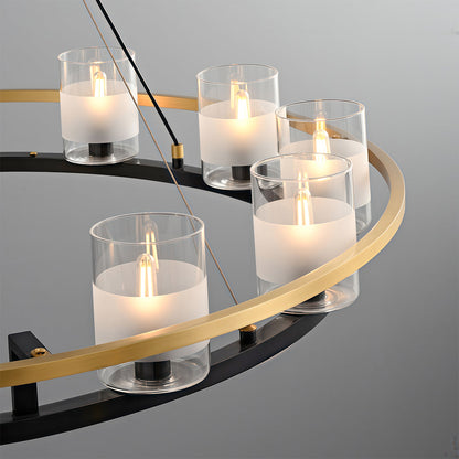 Luxury Copper Chandelier with Transparent Glass Shades
