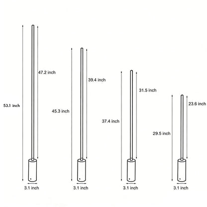 Contemporary Linear LED Outdoor Floor Lamp IP65 Stainless Steel 4 Heights 3000K