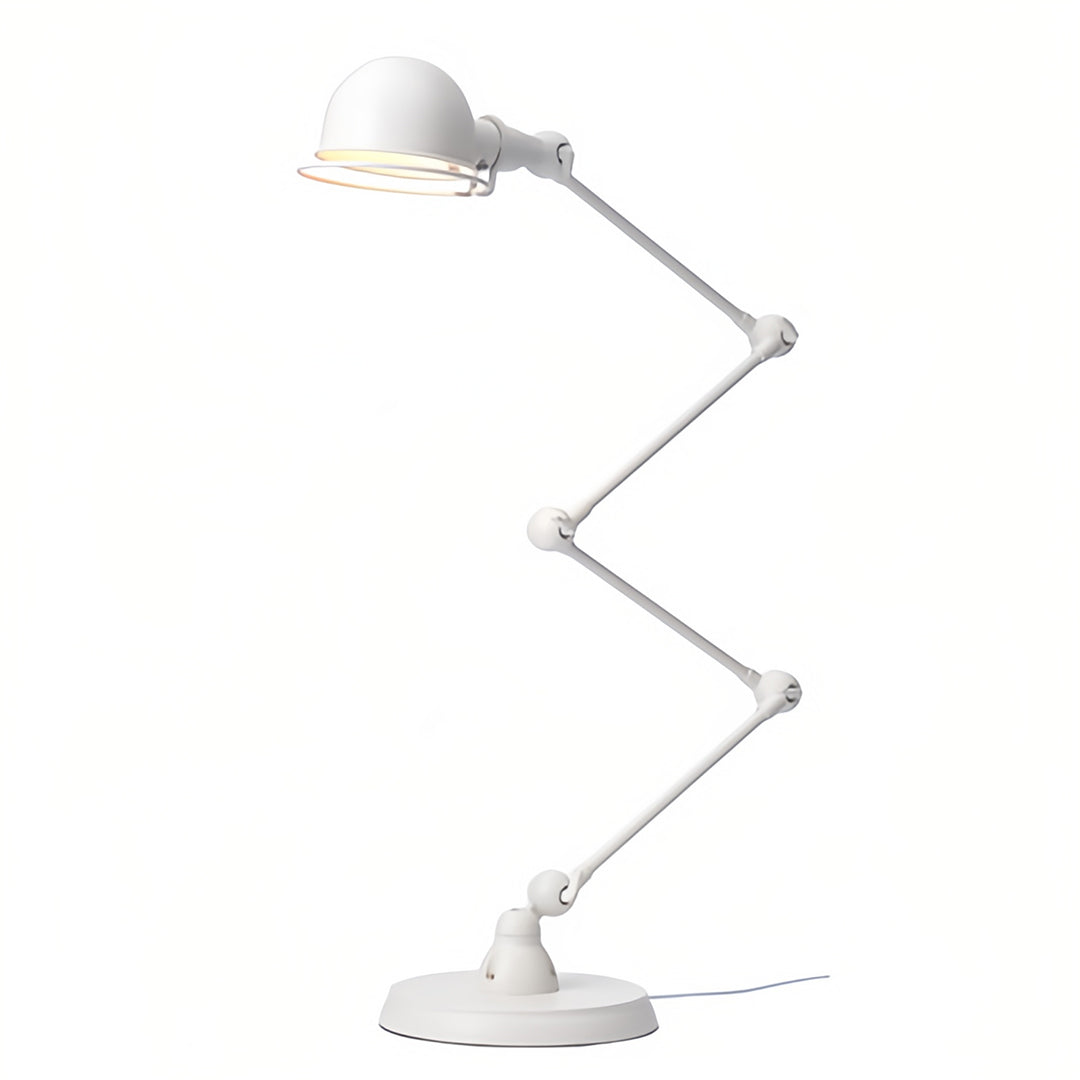 Industrial Articulated Floor Reading Lamp 4-Segment Iron Arm E27 LED 3000K Warm White Foot Switch Black White 61''