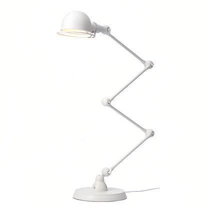 Industrial Articulated Floor Reading Lamp 4-Segment Iron Arm E27 LED 3000K Warm White Foot Switch Black White 61''