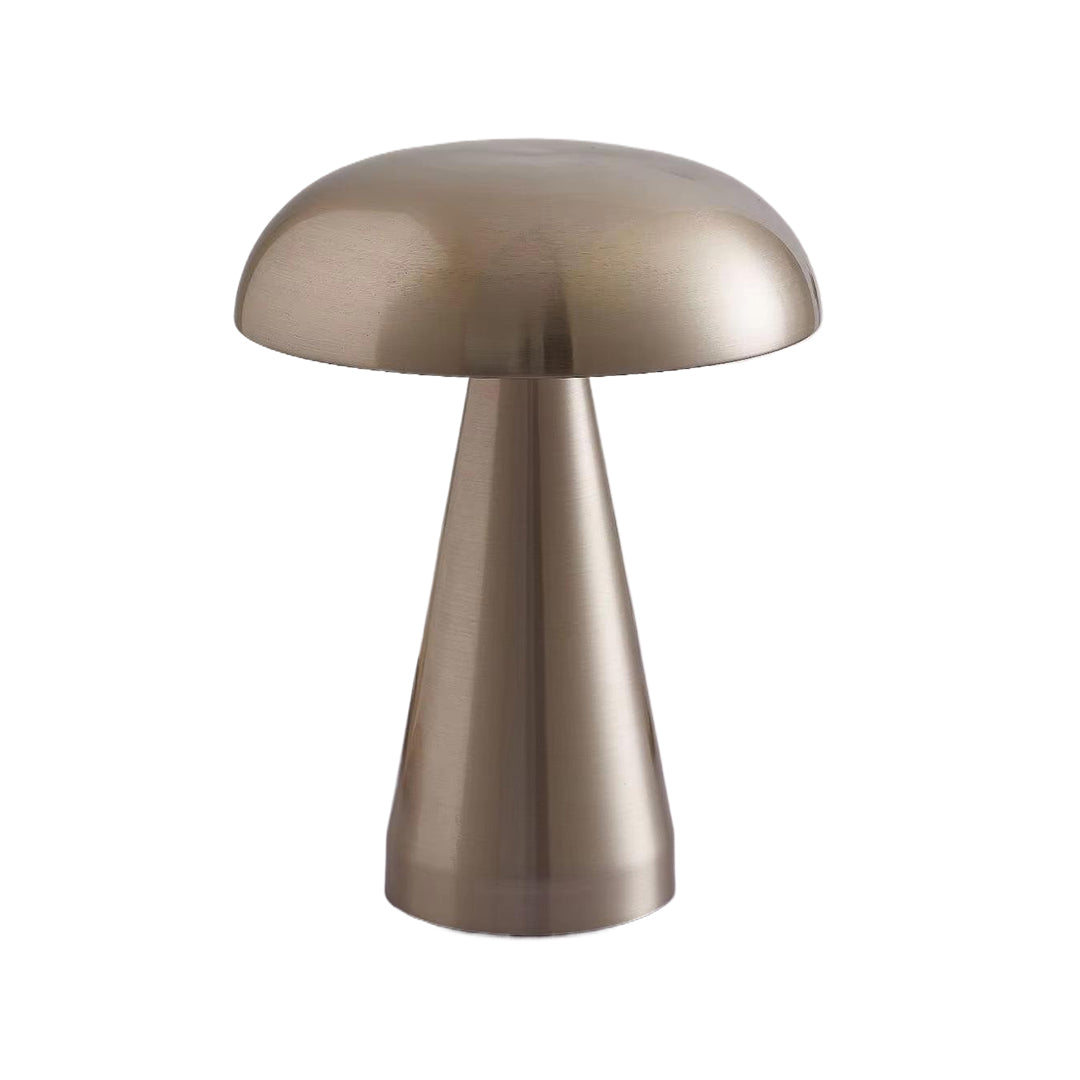 Rechargeable Retro Mushroom Metal Table Lamp Dimmable Touch 8-10H Gold Silver Rose Gold 2 Styles