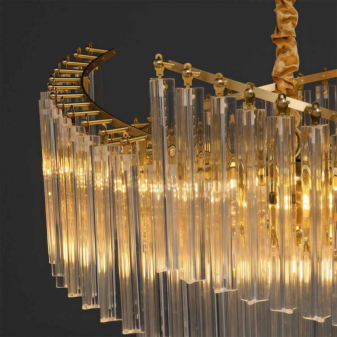 Vintage Crystal Chandelier Full Copper Tiered Cascading Crystal E14 Modern Luxury