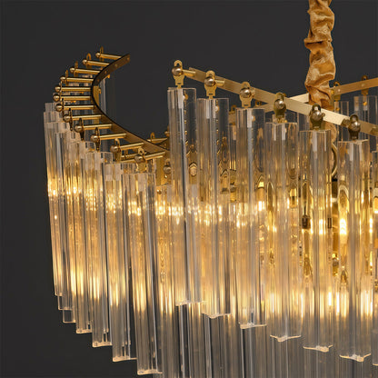 Vintage Crystal Chandelier Full Copper Tiered Cascading Crystal E14 Modern Luxury