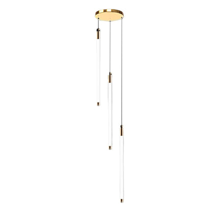 Acrylic Spiral Tube Staircase Chandelier Gold Black LED 3000K/6000K Adjustable Silhouette 7 Configurations