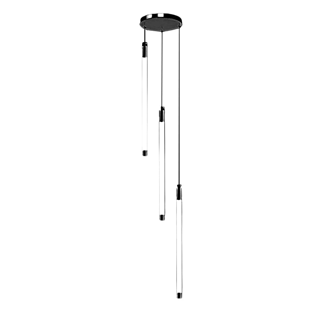 Acrylic Spiral Tube Staircase Chandelier Gold Black LED 3000K/6000K Adjustable Silhouette 7 Configurations